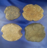 Set of 4 notched Net Weights found near the Columbia River, Washington. Largest is 3 9/16