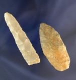 Pair of Texas Arrowheads, largest is 2 5/8