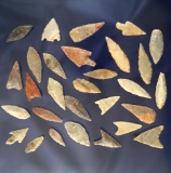 Group of 30 assorted Neolithic arrowheads found in the northern Sahara desert region of Africa.