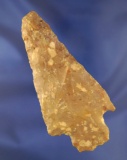 Big! 4 9/16 Flint Ridge Flint Adena Knife found in Ohio that was well used in ancient times.