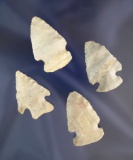 Set of 4 nice arrowheads, found in Benton Co., Missouri. Ex. Reinking & Meadows.