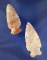 Pair of nice Flint Ridge Flint Arrowheads found in Ohio, largest is 2 3/8