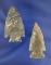 Pair of 2 Archaic Cornernotch Points, largest is 2 3/16