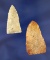 Pair of Coshocton Co., Ohio Arrowheads, largest is 2 1/4