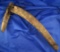 Rare! Original hafted wood and bone adz with original fiber hefting material found in Alaska.