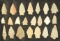 Frame of 22 quartz points found in Chesterfield and Dinwiddee Co., Virginia. Ex. R. Swope, Jr.