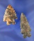 Pair of Archaic Bifurcates made from Coshocton Flint, Coshocton Co., Ohio, largest is 2 1/2