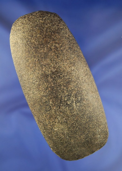 Well polished and nicely styled 5 1/2" Hardstone Celt found in Ohio. Ex. Dr. Stuart collection.