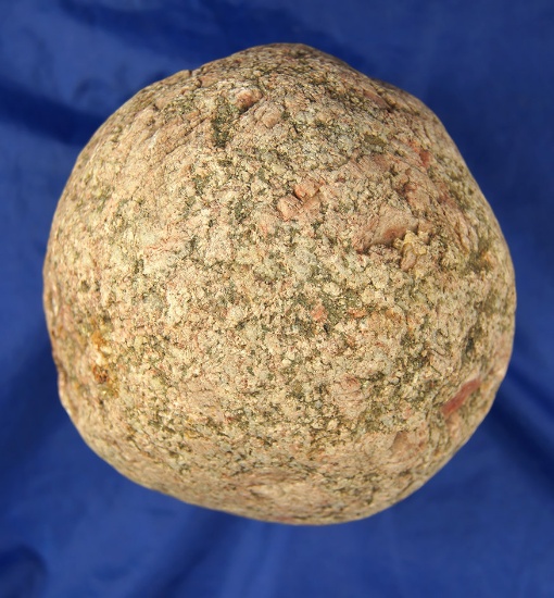 4 3/4" Pink and Green Granite Hammerstone found in Licking Co., Ohio near Newark.