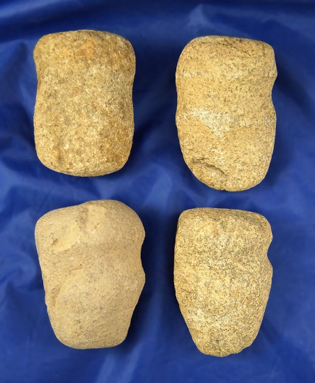 Group of four classic style grooved Hammerstones found in Ohio.