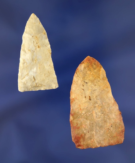 Pair of Coshocton Co., Ohio Arrowheads, largest is 2 1/4".