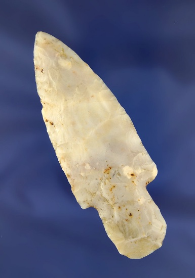 3 7/8" Robbins style Adena made from translucent Flint Ridge Chalcedony - Medina Co., Ohio.