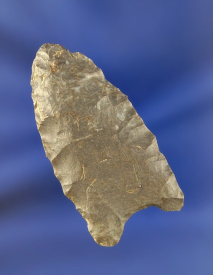 2 3/16" Paleo Fluted Clovis found near Burkesville, Cumberland Co., Kentucky.