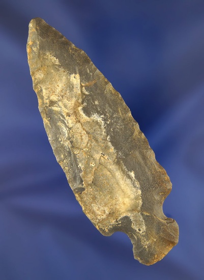 4 3/16" Hornstone Stemmed Knife found near Piqua, Ohio.