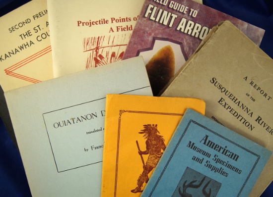 Set of seven books, booklets and pamphlets regarding Indians and archaeology.