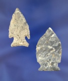 Pair of Intrusive Mound Arrowheads made from Coshocton Flint, largest is 2