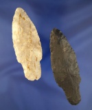 Pair of large Adena Arrowheads found in Ohio, largest is 4 1/8