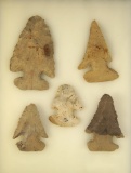 Set of 5 Archaic Thebes Bevels found in Ohio. Largest is 2 3/4