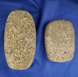 Pair of well styled Lavarock grinding Manos found in Klamath Co.,  Oregon. Largest is 6 1/8