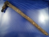 Rare! Stone hide scraper hafted into the original wood handle & fiber hafting, found in Alaska.