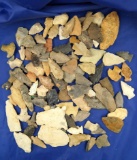Large group of 100 assorted Arrowheads found in Ohio.