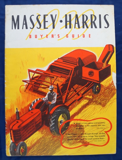 Massey-Harris Buyer's Guide, includes the new Massey-Harris "101" tractor, the Challenger, etc