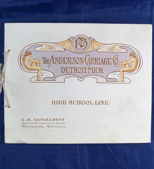 The Anderson Carriage Company of Detroit Michigan, 7" x 8 1/2" 1903 "High School Line" book