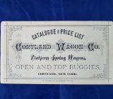 Cortland Wagon Co Platform Spring Wagons, Open and Top Buggies, Cortland, New York