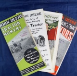 Set of 4 John Deere tractor brochures, Model D15-27, models AR & DR, model D, and mowers.