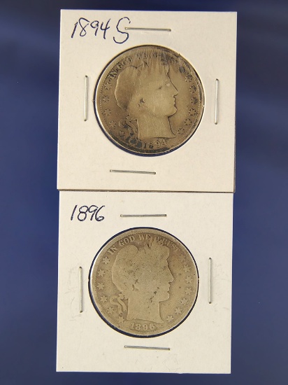 1894-S and 1896 Barber Half Dollars AG