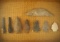 Set of assorted Flint Arrowheads, Knives and drills found in Walker Co., Alabama near Saragossa.
