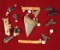 Set of assorted Arizona/New Mexico artifacts including drilled shell, beads and Arrowheads.