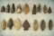 Set of 16 assorted Arrowheads and Knives, largest is 2 5/16
