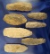 Set of 7 Flint Celts and chisels, largest is 5 1/2