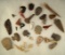 Large assortment of Midwestern artifacts including scrapers, drills and bone beads.