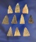 Group of assorted Mississippian Triangle Arrowheads found in Greenup Co., Kentucky.