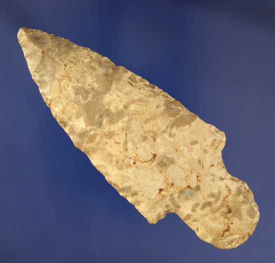 3 5/8" Adena made from Ft. Payne chert. Found by Clifton Reeder near the Cumberland River