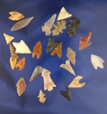 Group of 25 assorted African Neolithic Arrowheads found in the northern Sahara desert region.