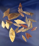 Group of 25 assorted African Neolithic Arrowheads found in the northern Sahara desert region.