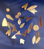Group of 25 assorted African Neolithic Arrowheads found in the northern Sahara desert region.