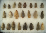 Set of 23 assorted Arrowheads and Knives, largest is 2 1/16