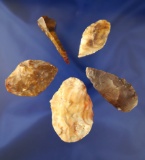 Set of assorted flaked artifacts made from Picture Jasper found at Biggs Junction Oregon.