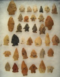 Set of 36 assorted Arrowheads found in Greenup Co., Kentucky. From the Judge Claxton