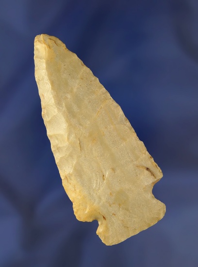 3 3/8" Flint Ridge Flint Cornernotch found in Yorkshire Ohio.  Ex. Cliff Simon.