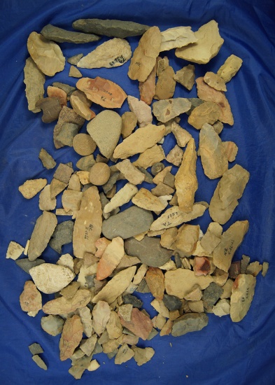 Cigar Box Full of mostly broken Arrowheads and knives for study found in Greenup Co., Kentucky.