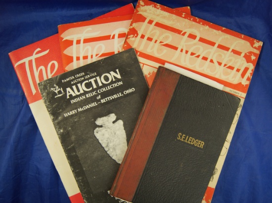 Publications including Two 1966 and One 1972 Redskin Magazines and Judge Claxton's Log Book.
