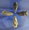 Set of four assorted arrowheads nice condition, largest is 1 11/16
