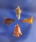Set of four Columbia River Gempoints, largest is 7/8