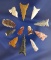 Set of 12 assorted Arrowheads found in Nevada by R. D. Mudge. Largest is 1 3/16