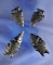 Set of four Obsidian Arrowheads found in Idaho and Nevada, largest is 1 7/8